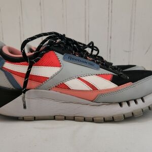 Reebok CL Legacy Gray, Black, Coral Unisex Athletic Shoes/Sneakers Mens Size 8